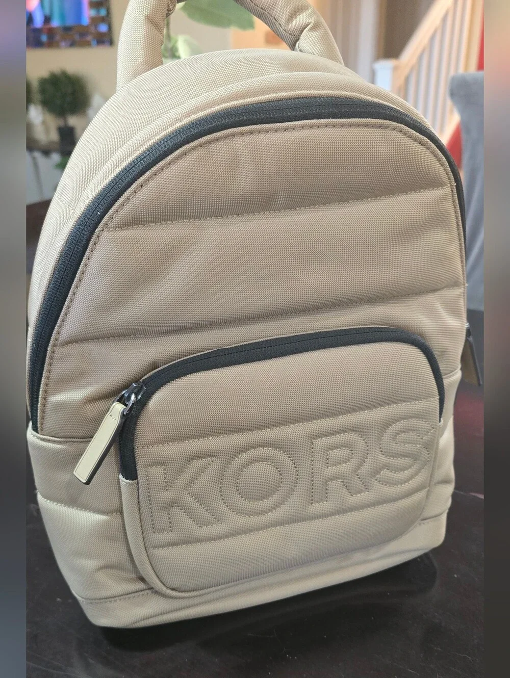 Michael Kors Taupe Quilted Mini Backpack